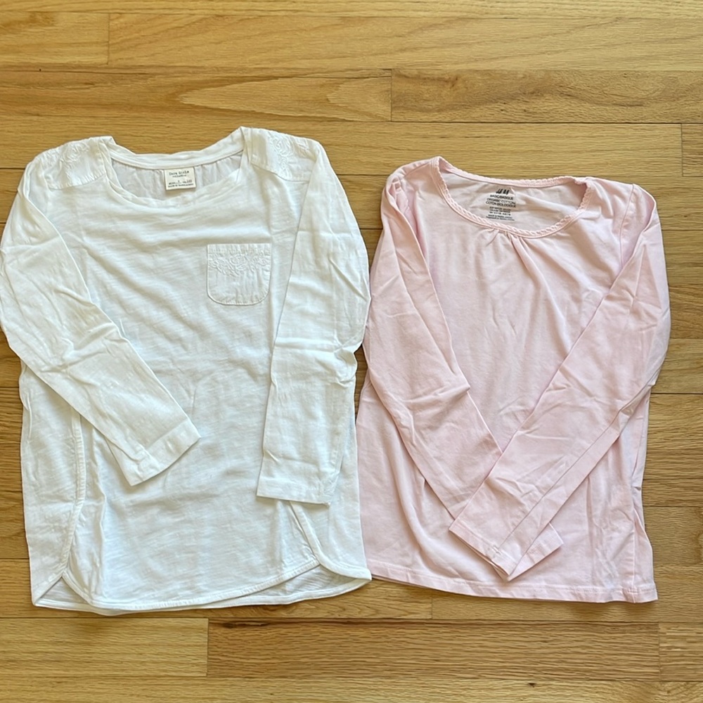 Set of 2 Girls Long Sleeve Tops - size 6-8